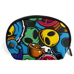 Funky Alien Pattern Abstract Colourful Drawing Accessory Pouch (large)