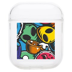 Funky Alien Pattern Abstract Colourful Drawing Soft Tpu Airpods 1/2 Case by Posterlux