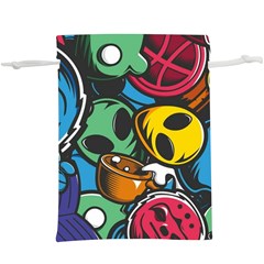 Funky Alien Pattern Abstract Colourful Drawing Lightweight Drawstring Pouch (xl) by Posterlux