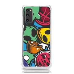 Funky Alien Pattern Abstract Colourful Drawing Samsung Galaxy S20 6 2 Inch Tpu Uv Case by Posterlux