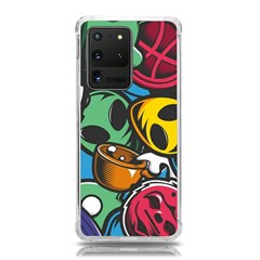 Funky Alien Pattern Abstract Colourful Drawing Samsung Galaxy S20 Ultra 6 9 Inch Tpu Uv Case