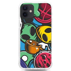 Funky Alien Pattern Abstract Colourful Drawing Iphone 12/12 Pro Tpu Uv Print Case by Posterlux