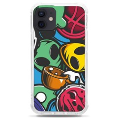 Funky Alien Pattern Abstract Colourful Drawing Iphone 12 Mini Tpu Uv Print Case	 by Posterlux