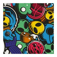 Funky Alien Pattern Abstract Colourful Drawing Banner And Sign 3  X 3 