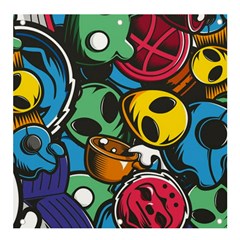 Funky Alien Pattern Abstract Colourful Drawing Banner And Sign 4  X 4 