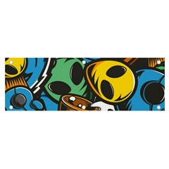 Funky Alien Pattern Abstract Colourful Drawing Banner And Sign 6  X 2 