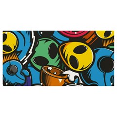 Funky Alien Pattern Abstract Colourful Drawing Banner And Sign 8  X 4 