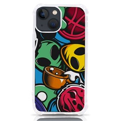 Funky Alien Pattern Abstract Colourful Drawing Iphone 13 Mini Tpu Uv Print Case by Posterlux