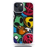 Funky Alien Pattern Abstract Colourful Drawing iPhone 13 mini TPU UV Print Case Front