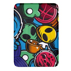 Funky Alien Pattern Abstract Colourful Drawing Rectangular Glass Fridge Magnet (4 Pack)