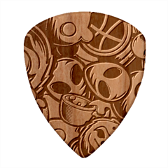 Funky Alien Pattern Abstract Colourful Drawing Wood Guitar Pick (set Of 10) by Posterlux