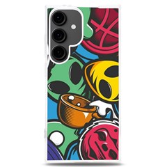 Funky Alien Pattern Abstract Colourful Drawing Samsung Galaxy S24 Plus 6 7 Inch Tpu Uv Case by Posterlux