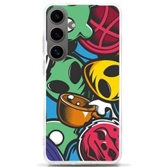 Funky Alien Pattern Abstract Colourful Drawing Samsung Galaxy S24 Ultra 6 9 Inch Tpu Uv Case by Posterlux