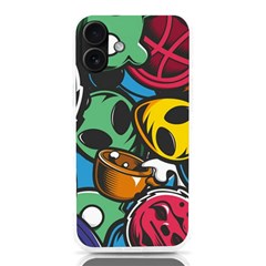 Funky Alien Pattern Abstract Colourful Drawing Iphone 16 Plus Tpu Uv Print Case by Posterlux