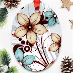 Flowers Flowers Pattern Ornament (oval)