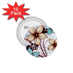 Flowers Flowers Pattern 1 75  Buttons (10 Pack)