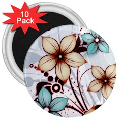 Flowers Flowers Pattern 3  Magnets (10 Pack) 