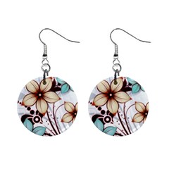 Flowers Flowers Pattern Mini Button Earrings by Posterlux