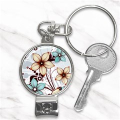 Flowers Flowers Pattern Nail Clippers Key Chain