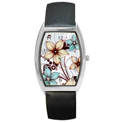 Flowers Flowers Pattern Barrel Style Metal Watch by Posterlux