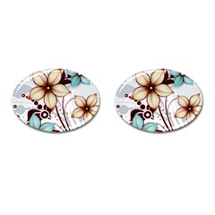 Flowers Flowers Pattern Cufflinks (oval)