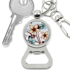 Flowers Flowers Pattern Bottle Opener Key Chain