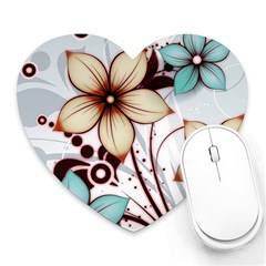 Flowers Flowers Pattern Heart Mousepad