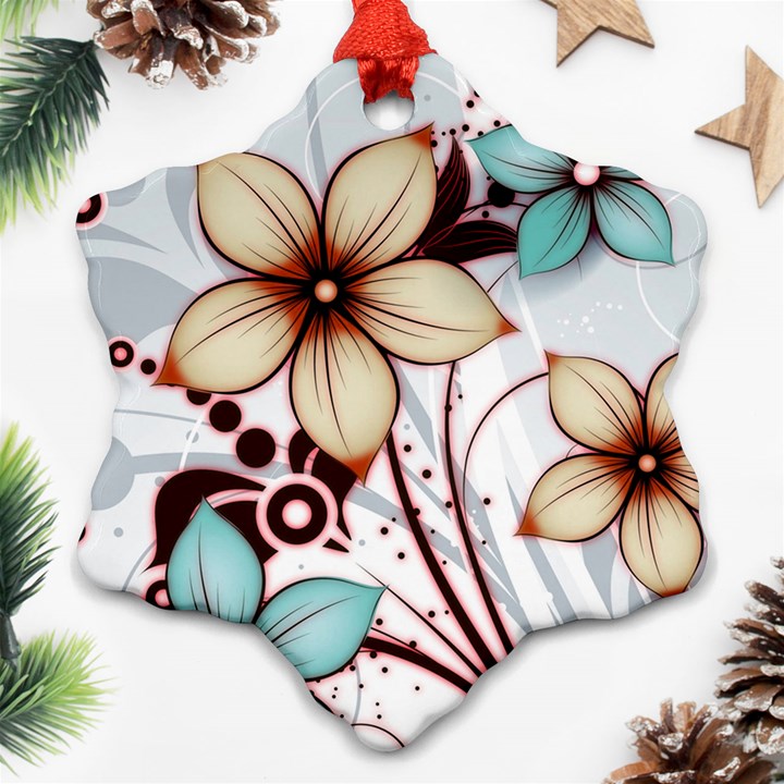 Flowers Flowers Pattern Ornament (Snowflake)