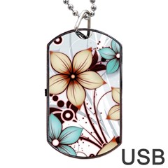 Flowers Flowers Pattern Dog Tag Usb Flash (two Sides)