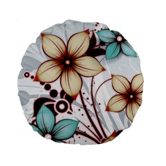 Flowers Flowers Pattern Standard 15  Premium Round Cushions