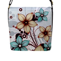 Flowers Flowers Pattern Flap Closure Messenger Bag (l)