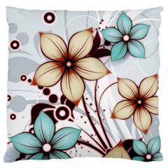 Flowers Flowers Pattern Large Premium Plush Fleece Cushion Case (two Sides)