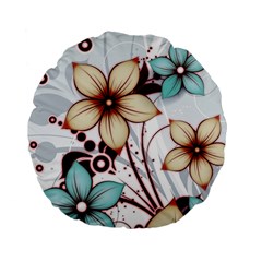 Flowers Flowers Pattern Standard 15  Premium Flano Round Cushions