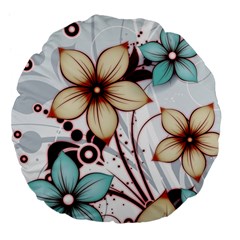 Flowers Flowers Pattern Large 18  Premium Flano Round Cushions