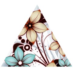 Flowers Flowers Pattern Wooden Puzzle Triangle