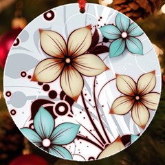 Flowers Flowers Pattern Uv Print Acrylic Ornament Round