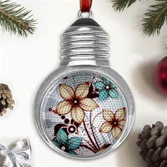 Flowers Flowers Pattern Metal Light Bulb Shape Ornament by Posterlux