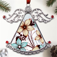 Flowers Flowers Pattern Metal Angel With Crystal Ornament by Posterlux