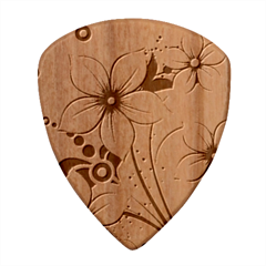 Flowers Flowers Pattern Wood Guitar Pick (set Of 10)