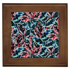 Leaves Pattern Patterns Colorful Framed Tile