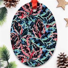 Leaves Pattern Patterns Colorful Ornament (oval)