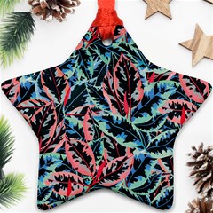 Leaves Pattern Patterns Colorful Ornament (star)