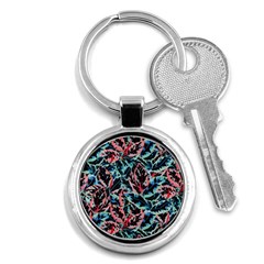 Leaves Pattern Patterns Colorful Key Chain (round)