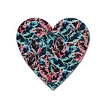 Leaves Pattern Patterns Colorful Heart Magnet Front