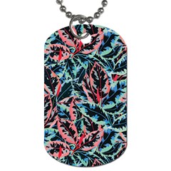 Leaves Pattern Patterns Colorful Dog Tag (one Side)