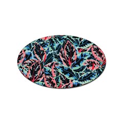 Leaves Pattern Patterns Colorful Sticker Oval (10 Pack) by Posterlux