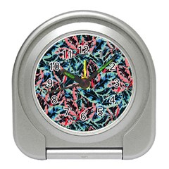 Leaves Pattern Patterns Colorful Travel Alarm Clock