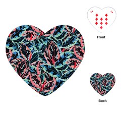 Leaves Pattern Patterns Colorful Playing Cards Single Design (heart) by Posterlux