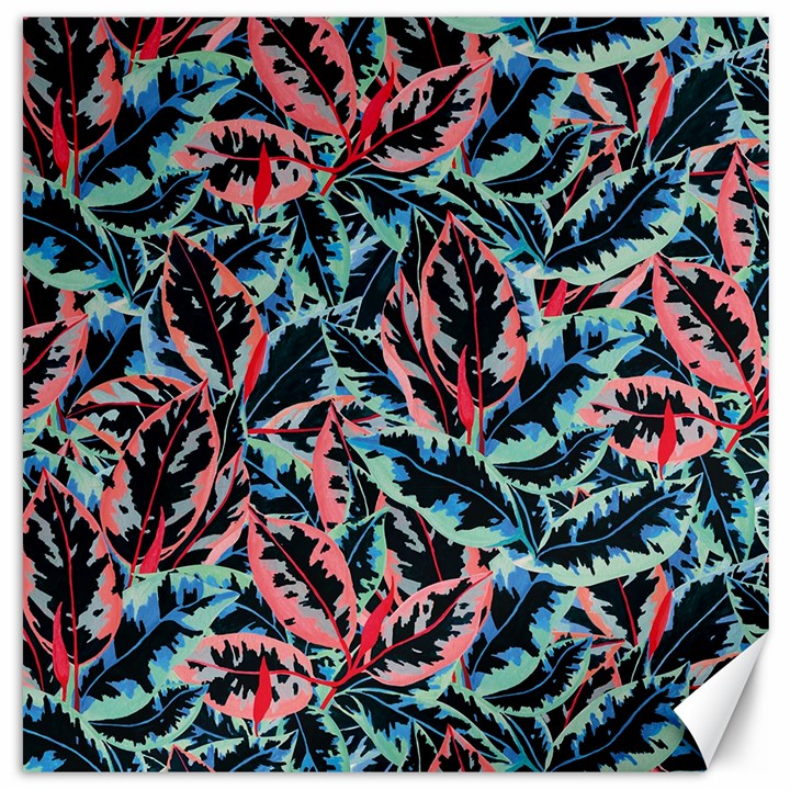 Leaves Pattern Patterns Colorful Canvas 12  x 12 