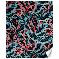 Leaves Pattern Patterns Colorful Canvas 16  X 20  by Posterlux